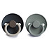Frigg Lot de 2 Tétines Color Blocks Caoutchouc Deep Sea & French Grey - 0/6 Mois