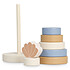 Jollein Tour d'Empilage en Bois Coquillage - Bleu Tour d'Empilage en Bois Coquillage - Bleu