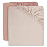 Jollein Lot de 2 Draps Housse Pale Pink & Rosewood - 60 x 120 cm