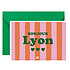 Ma petite vie Carte Bonjour Lyon Rayures