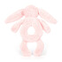 Avis Jellycat Hochet Bashful Pink Bunny 