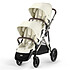 Cybex Poussette Double Gazelle S Châssis Taupe - Seashell Beige