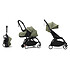 Stokke Poussette YOYO³ Complète Châssis Noir 0+ et 6+ - Olive