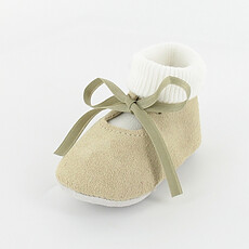 Achat Outlet Chaussons avec Chaussette Delicatou 6/12 mois - Beige 