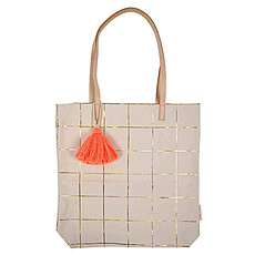 Achat Bagagerie enfant Tote Bag Quadrillage Or