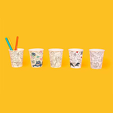 Achat Anniversaire & Fête Lot de 8 Gobelets en carton à colorier