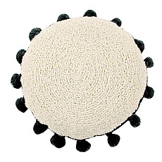 Achat Coussin Coussin Rond - Ø 48 cm - Naturel/Noir