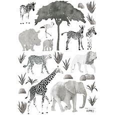 Achat Sticker Serengeti - Stickers A3 - Planche Composée d'Animaux
