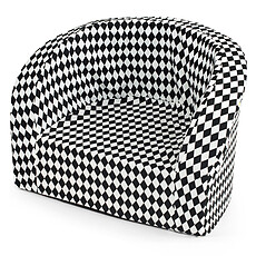 Achat Fauteuil Fauteuil Club - Blanc et Losanges Noirs