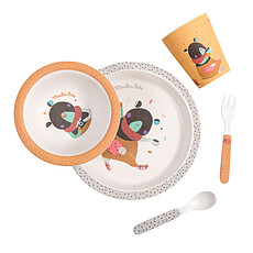 Achat Coffret repas Set Vaisselle Ocre "Les Jolis Trop Beaux"