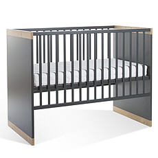 Achat Lit bébé Lit Bébé Evolutif Paris Dark Oak Anthracite - 60 x 120 cm