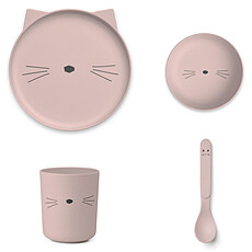 Achat Coffret repas Set de vaisselle Cat - Rose