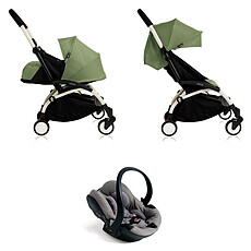 Achat Poussette combinée Poussette Duo YOYO+ Complète Châssis Blanc 0+ et 6+ et Siège Auto iZi Go Modular i-Size Groupe 0+ Gris - Gris