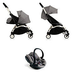 Achat Poussette combinée Poussette Duo YOYO+ Complète Châssis Blanc 0+ et 6+ et Siège Auto iZi Go Modular i-Size Groupe 0+ Gris - Gris