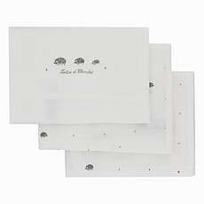 Achat Lange Coffret de 3 Langes Monogramme - Blanc