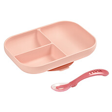 Achat Vaisselle & Couvert Set Repas Compartimenté avec Ventouse - Pink