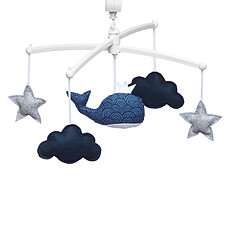 Achat Mobile Mobile Musical Baleine - Bleu Marine et Gris