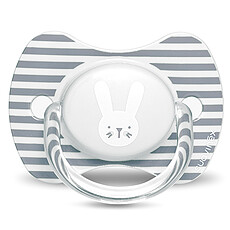 Achat Sucette Sucette Réversible Lapin Rayé Gris - 6/18 Mois