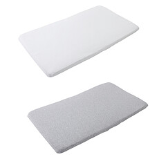 Achat Linge de lit Lot de 2 Draps Housse Iris Blanc et Gris - 52 x 91 cm