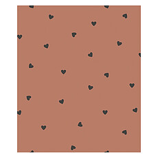 Achat Papier peint Papier Peint Minima - Terracotta et Coeurs Noirs