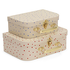 Achat Bagagerie enfant Lot de 2 Valises - Ocean Blue Dot & Raspberry Red Dot