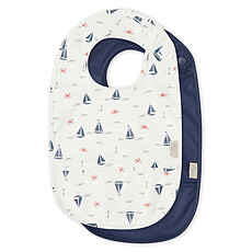 Achat Bavoir Lot de 2 Bavoirs a Poche - Sailboats & Navy