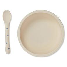 Achat Coffret repas Set Repas en Silicone Antidérapant 2 Pièces - Ocean & Blue Dot