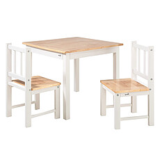 Achat Table et chaise Ensemble Table et Chaises - Blanc et Naturel
