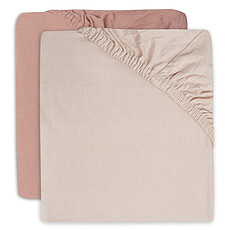 Achat Linge de lit Lot de 2 Draps Housse Pale Pink & Rosewood - 60 x 120 cm