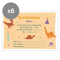 Achat Carterie Lot de 6 Cartes d'Invitation Anniversaire Dinosaures