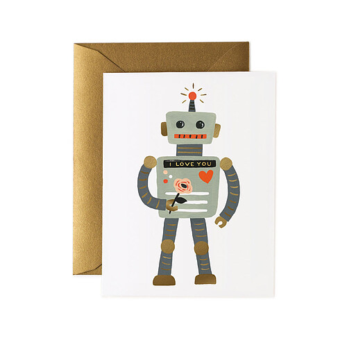 Rifle Paper Co Carte Double Enveloppe Love Robot Anniversaire Fete Rifle Paper Co Sur L Armoire De Bebe