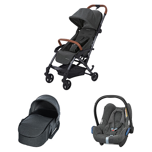 Bébé Confort Poussette Trio Laïka 2 Nacelle Laïka et Siège Auto CabrioFix -  Sparkling Grey - Poussette combinée Bébé Confort sur L'Armoire de Bébé