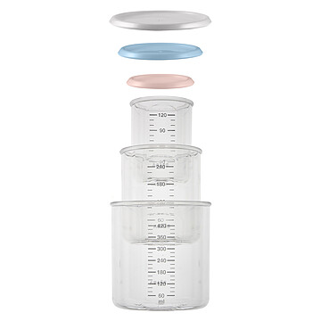 Achat Vaisselle et couverts Coffret de 3 Portions 120 240 et 420 ml - Pink Windy Blue & Grey
