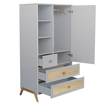 Armoire en Rotin 1 Porte Marelia - Lune (Théo) - Image 4