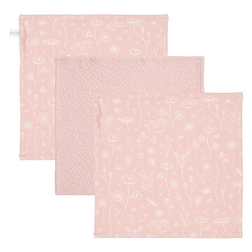 Achat Textile Lot de 3 Débarbouillettes Wild Flowers & Pure - Pink