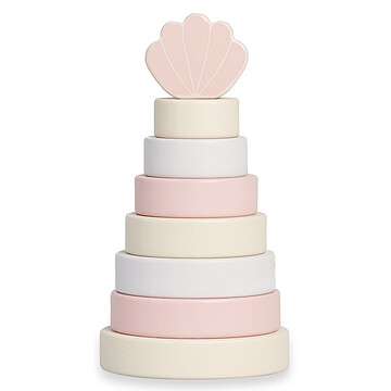 Achat Mes premiers jouets Tour d'Empilage en Bois Coquillage - Rose