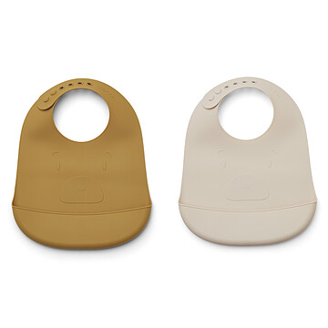 Achat Bavoir Lot de 2 Bavoirs Tilda - Mr Bear Golden Caramel Sandy Mix