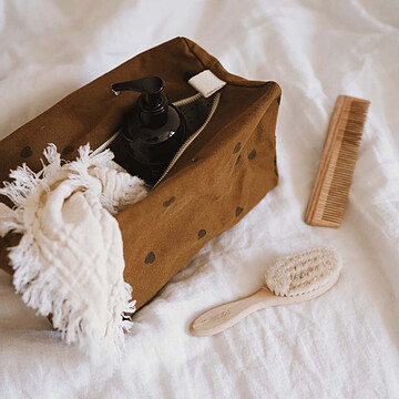 Trousse de Toilette Vic - Cumin Coeurs Noirs (Rose in April) - Image 3