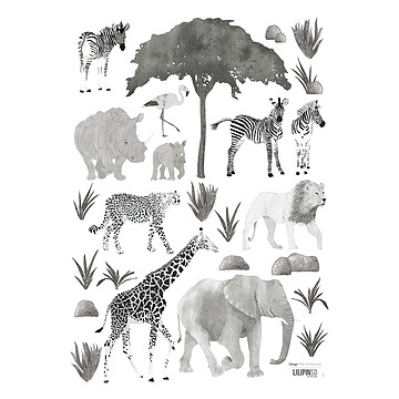 Achat Sticker Planche de Stickers Serengeti - Animaux Sauvages