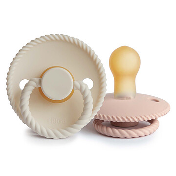 Lot de 2 Tétines Rope Caoutchouc Blush & Cream - 0/6 Mois (Frigg) - Image 2