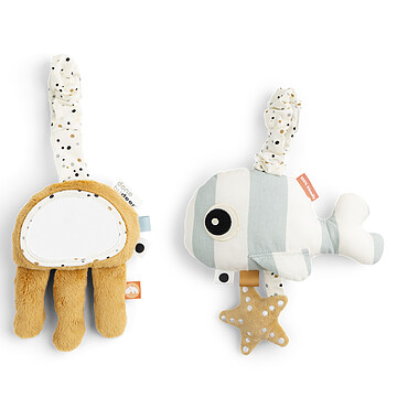Achat Accessoires poussette Lot de 2 Jouets d'Activités Sea Friends - Bleu et Moutarde