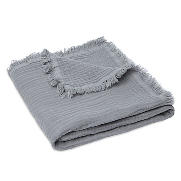 Achat Linge de lit Petite Couverture en Mousseline de Coton - Storm Grey