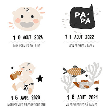 Affiche Mes Premières Fois Papa et Papa Peaux Claires - 50 x 40 cm (Les Petites Dates) - Image 2