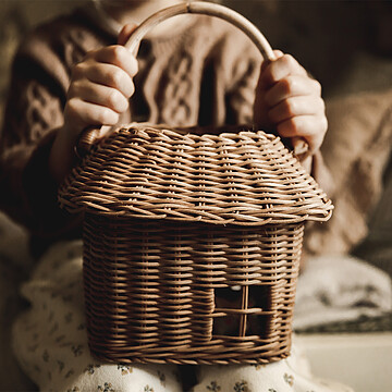 Petit Panier Cabane en Rotin - Naturel (Olli Ella) - Image 5