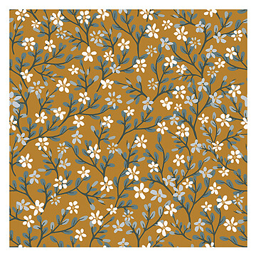 Achat Papier peint Papier Peint - Exquisite Blossoms Mustard Yellow