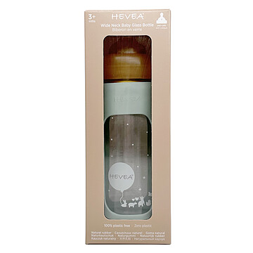 Biberon Zéro Plastique avec Housse de Protection Seafoam Blue - 250 ml (Hevea) - Image 4