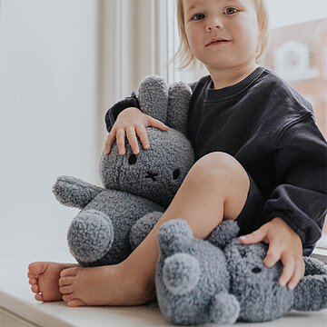 Lapin Miffy Teddy Bleu - Moyen (Bon Ton Toys) - Image 1
