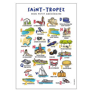 Achat Affiches et posters Affiche Abécédaire Saint-Tropez