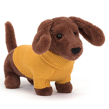 Achat Peluche Sweater Sausage Dog Yellow