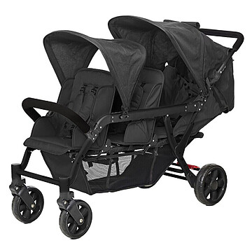 Achat Poussette multiple Poussette 3 Places Lidoo H3E + Ergondrive - Full Black
